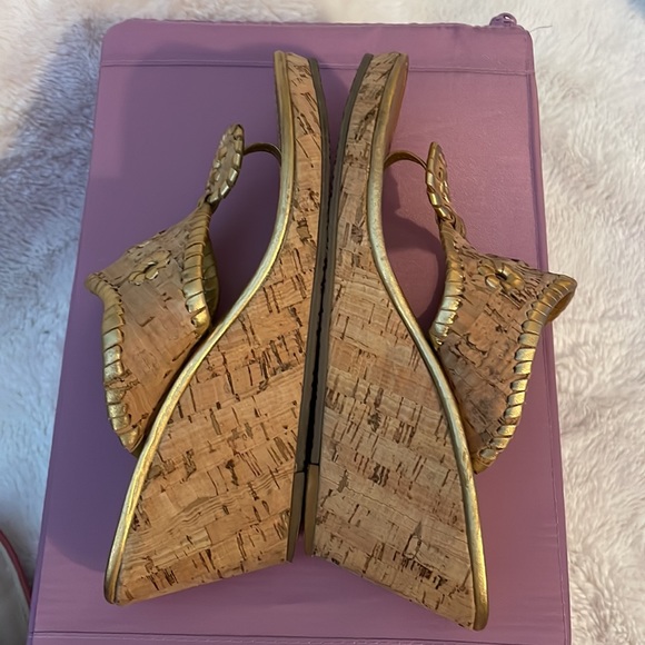Jack Rogers Marbella Cork Wedge Sandal, Gold